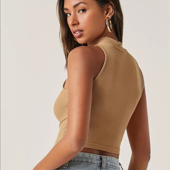 Minimalist 90s crop top tank mockneck Racerback - Picture 14 of 15